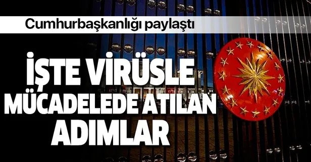 Cumhurbaşkanlığı paylaştı! İşte koronavirüsle mücadele sürecinde atılan adımlar