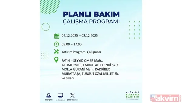 İstanbul elektrik kesintisi 2 Aralık: 8 saat yok! Gaziosmanpaşa, Beşiktaş, Beyoğlu... - 35