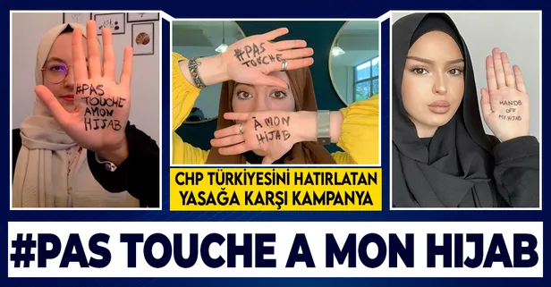 Fransa'da Müslüman kadınlar siyasetçilerin sürekli gündeminde olan başörtüsü yasaklarına karşı Pas Touche A Mon Hijab" (Başörtüme dokunma) kampanyası başlattı