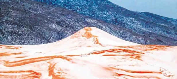 Çöle bile kar yağdı