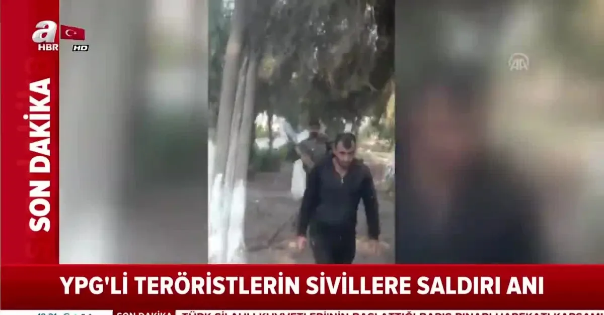 İşte PKK/YPG’li teröristlerin sivillere saldırı anı!