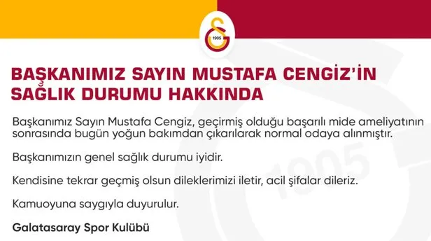 Galatasaray Dan Son Dakika Aciklamasi Iste Baskan Mustafa Cengiz