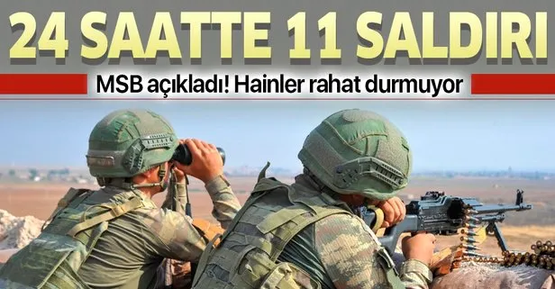 Son dakika: MSB duyurdu: PKK/YPG’li teröristler son 24 saatte 11 taciz/saldırı gerçekleştirdi