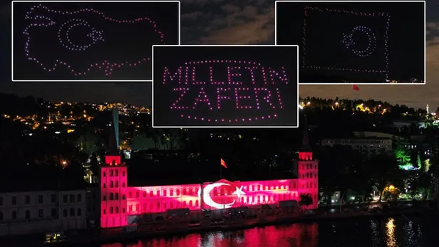 Son dakika: Kuleli ve İstanbul Boğazı'nda 15 Temmuz üç boyutlu ışık gösterisi-2