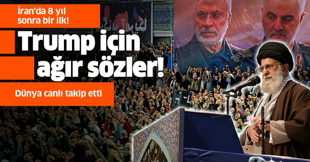 8 yıl sonra ilk kez Cuma namazı kıldıran Hamaney'den Trump'a çok sert sözler: Soytarı