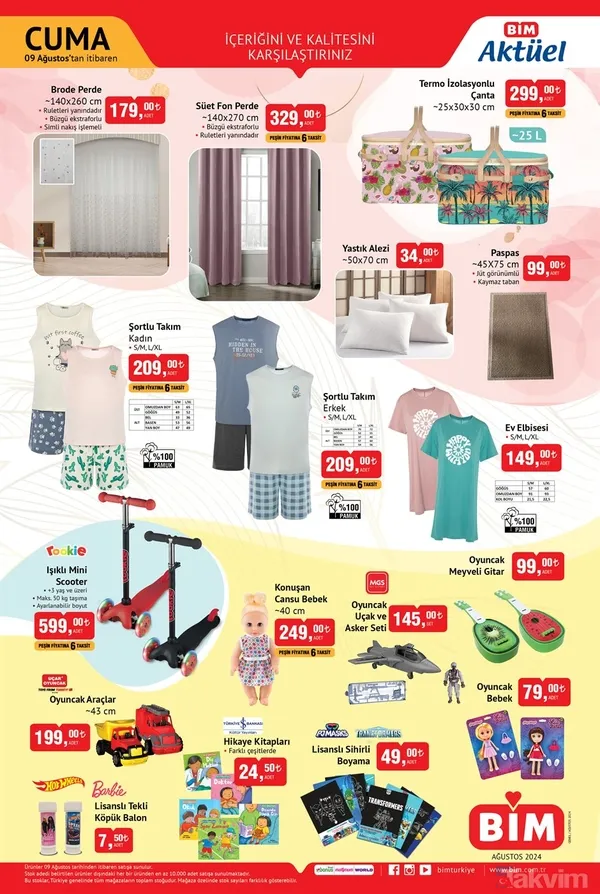 Perde 179 TL, Yastık Alezi 34 TL, Paspas 99 TL... 6'lı 149 TL! BİM aktüel 2-6 Ağustos kataloğu yayımlandı! - 4