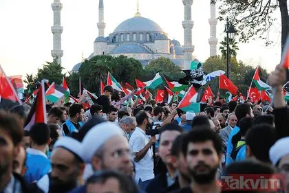 Türkiye tek yürek | İsrail katliamına Filistin için destek yürüyüşü! Ellerde Filistin Bayrakları, dillerde Özgür Kudüs sloganları...