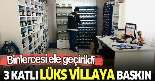 İzmir’de 3 katlı lüks villaya baskın!