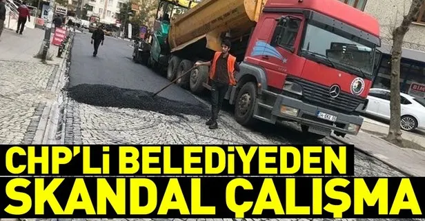 CHP’li Kartal Belediyesi’nden skandal asfalt çalışması