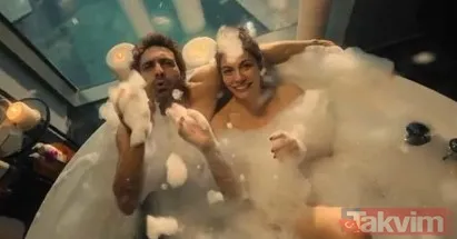 Demet Özdemir yine fazlasıyla cüretkar! Şükrü Özyıldız ile ateşli sahneleri olay olmuştu bu kez de Buğra Gülsoy'la küvette... - 4