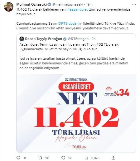 Asgari ücret zammı sonrası iş ve siyaset dünyasından ilk değerlendirmeler: Memnuniyet verici-10