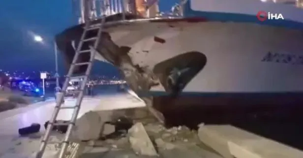 İzmir’de kaptan rahatsızlandı yolcu vapuru karaya çarptı! A Haber olay yerinde: Son durum ne? Yaralı var mı?