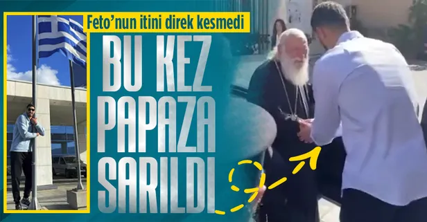 FETÖ'cü Enes Kanter'in Yunan sevgisi! Önce direğe sonra papaza sarıldı