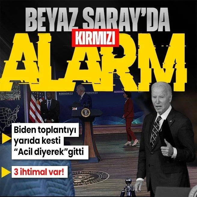 Beyaz Sarayda kırmızı alarm! Biden konuşmasını yarıda kesti acil durum odasına gitti: 3 ihtimal var