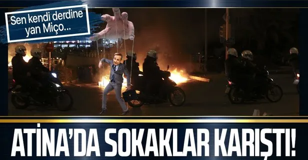 Yunanistan’ın başkenti Atina’da polis şiddetini protesto eden göstericiler polis ile çatıştı!