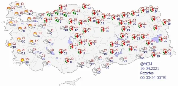 HAVA DURUMU | Bahar resmen geliyor! Meteoroloji haritalı tahmini yayınladı | 25-29 Nisan-12