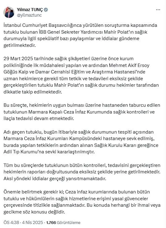 ibbye-yonelik-teror-sorusturmasinda-tutuklanan-mahir-polat-icin-adli-tip-karari-bakan-yilmaz-tunctan-aciklama-1743774398630.jpeg İBB'ye yönelik "terör" soruşturmasında tutuklanan Mahir Polat için "Adli Tıp" kararı! Bakan Yılmaz Tunç'tan açıklama-3