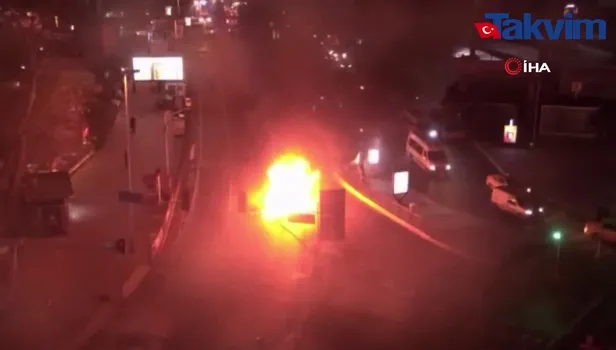 Beşiktaş'ta otomobil alev alev yandı