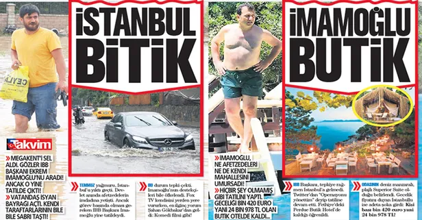 Megakenti sel aldı vatandaş isyan etti! İBB Başkanı Ekrem İmamoğlu ise 24 bin 978 TL'lik butik otelde keyif yaptı