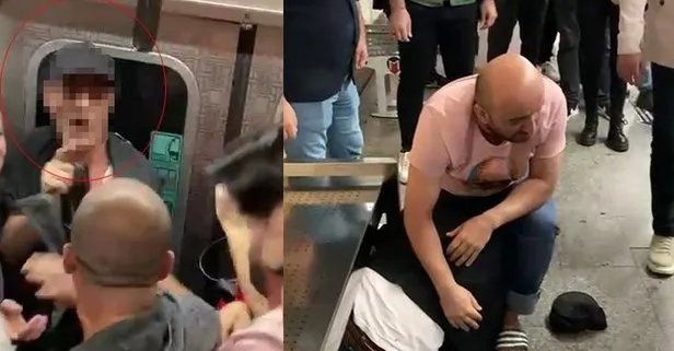 Metroda dehşet! Tartıştığı kadın yolcuya vurdu linçten son anda kurtuldu