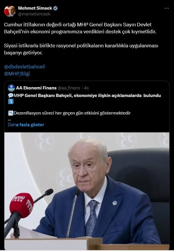 mhp-genel-baskani-devlet-bahceliden-ozgur-ozele-sert-sozler-bolucu-agiz-yunana-kibris-resti-ekonomi-mesaji-154-1721743981628.jpg Hazine ve Maliye Bakanı Mehmet Şimşek MHP lideri Bahçeli'nin ekonomiye ilişkin sözlerine teşekkür etti
