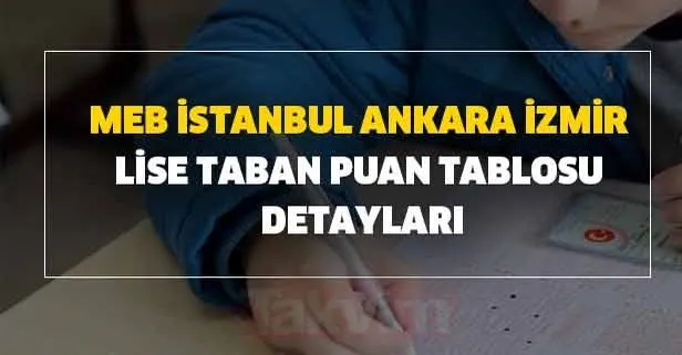 Meb Istanbul Ankara Izmir Lise Taban Tavan Puan Tablosu Detaylari Lgs Lise Taban Puanlari 2020 Ne Oldu Takvim
