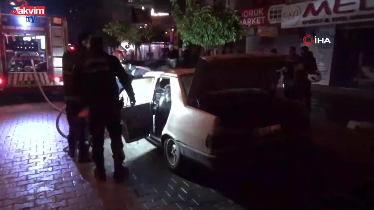 Aydın’da park halindeki otomobil küle döndü