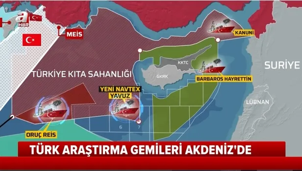 Akdeniz'de Batı'yı çıldırtan harita! Türk araştırma gemileri çalışmalarını aralıksız sürdürüyor