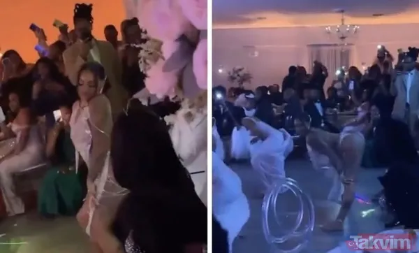 Tanga gelinlikle twerk yaptı! Düğünde damadın karşısında tangayla kucak dansı etti! Dünya onu konuşuyor - 5