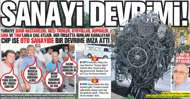 Türkiye'ye çağ atlatan projeleri karalayan CHP'den bir heykel daha: "Sanayi Ağacı"