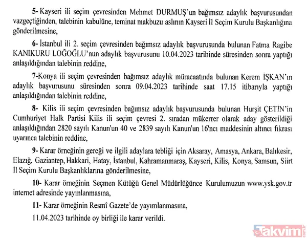 Son dakika: Gerekçeli karar Resmi Gazete'de! Milletvekili seçilemeyecekler isim isim yayımlandı - 13