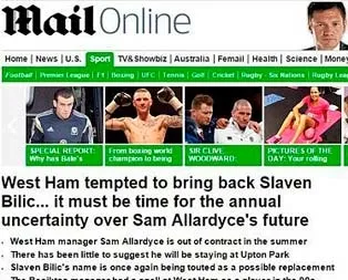 West ham’ın gözü Slaven Bilic’te