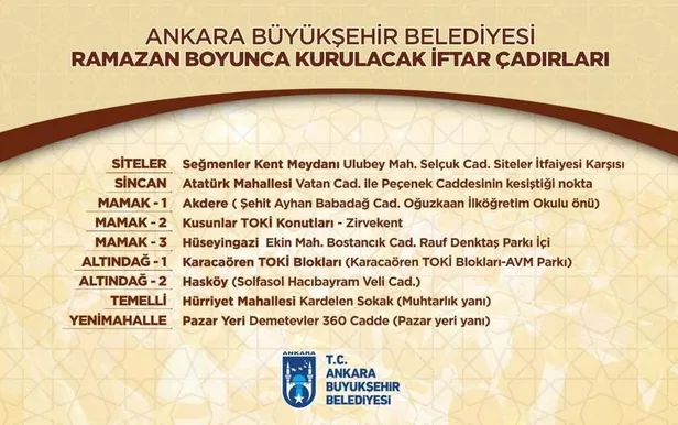 Ramazan iftar çadırları hangi illerde kuruldu? İşte İstanbul, Ankara, İzmir il il iftar çadırları listesi-1