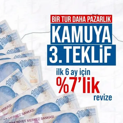 Kamu işçisine 3. zam teklifi belli oldu