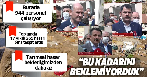 Son dakika: Giresun'daki sel felaketiyle ilgili 3 bakandan önemli açıklamalar "Bu kadarını beklemiyorduk"