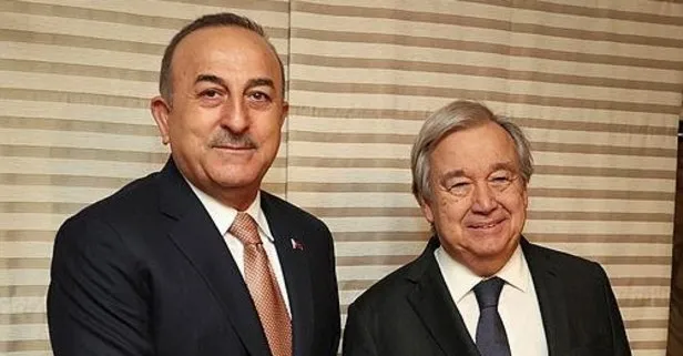 Dışişleri Bakanı Mevlüt Çavuşoğlu, BM Genel Sekreteri Antonio Guterres ile bir araya geldi