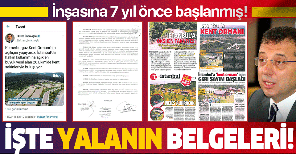İBB Başkanı İmamoğlu, AK Parti döneminde yapılan Kemerburgaz Kent Ormanı'nı bugün kendisi yapmış gibi açıyor!