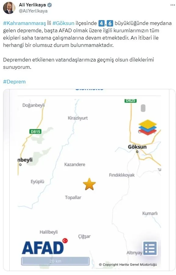 Son dakika: Kahramanmaraş Göksun'da deprem! AFAD açıkladı | SON DEPREMLER... Adana, Gaziantep...-5