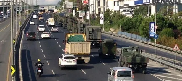 E-5'te askeri konvoy görenleri şaşırttı