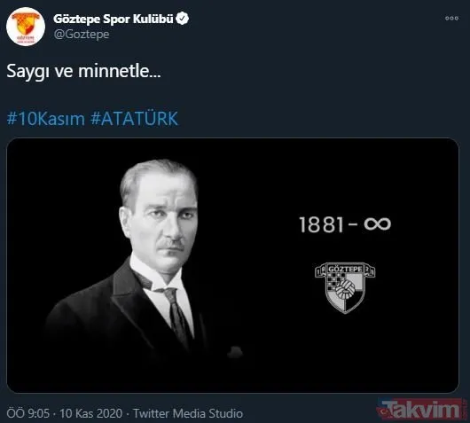 Spor camiası 10 Kasım'da tek ses oldu, Mustafa Kemal Atatürk'ü andı! İşte paylaşımlar