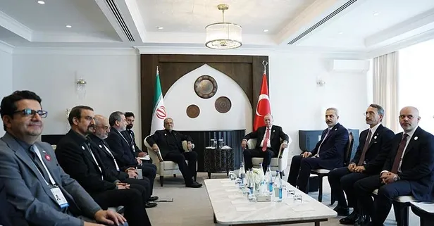 Başkan Erdoğan Azerbaycan'da Pezeşkiyan, Şahbaz Şerif ve İlham Aliyev ile görüştü