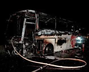 Aksaray'da yolcu otobüsü alev alev yandı 31 kişi ölümden döndü