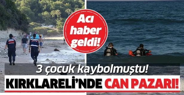 Kırklareli’nde can pazarı! Denize giren 3 çocuktan 1’i hayatını kaybetti