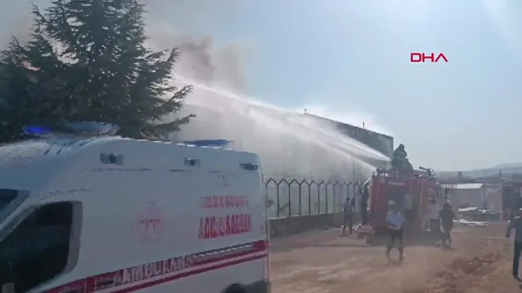 Kırıkkale Yahşiyan'da fabrika yangını!