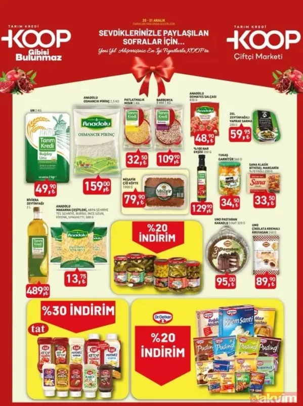 Tarım Kredi KOOP Market 31 Aralık yılbaşı kataloğu! 100'den fazla üründe indirim - 2
