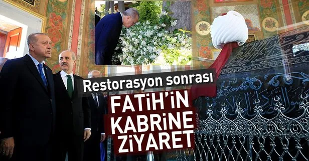 Erdoğan, restorasyonu biten Fatih Sultan Mehmet Türbesinin açılışını yaptı