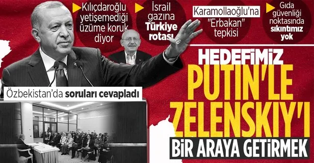 Son dakika: Başkan Erdoğan Özbekistan’da gazetecilere konuştu: Barış diplomasisi, Putin-Zelenskiy zirvesi, İsrail gazına Türkiye rotası...