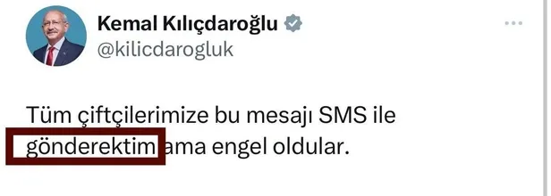 8'li koalisyonun Cumhurbaşkanı adayı Kılıçdaroğlu'nun yazmayı beceremediği tweet alay konusu oldu!-2