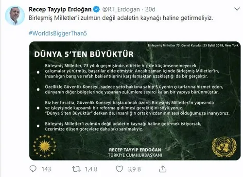 Başkan Erdoğan'dan Twitter'dan çağrıda bulundu-1