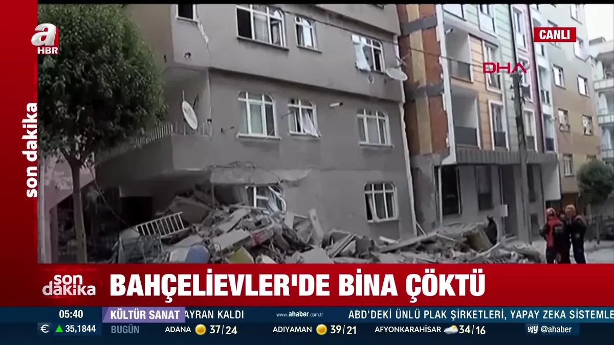 İstanbul Bahçelievler'de 7 katlı bina çöktü